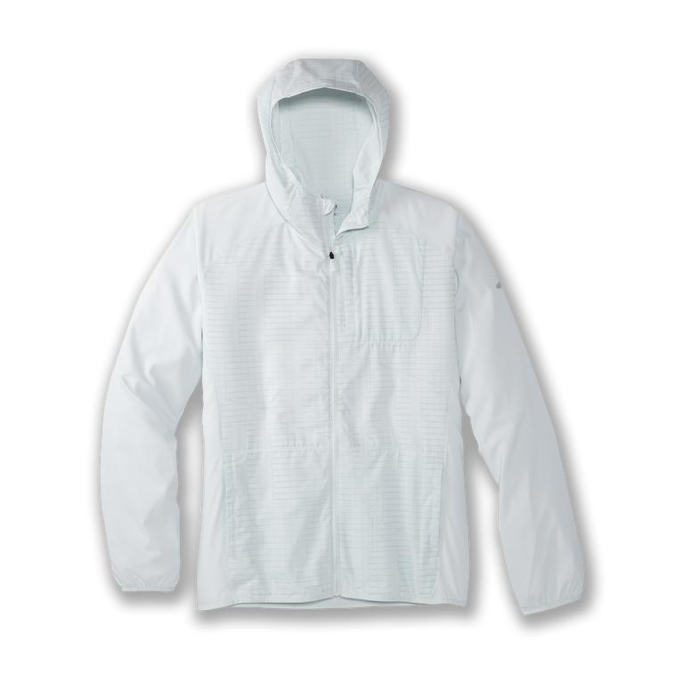 Brooks Canopy - Mens Running Jackets - Matrix Icy Grey Print/White (51967SKBO)